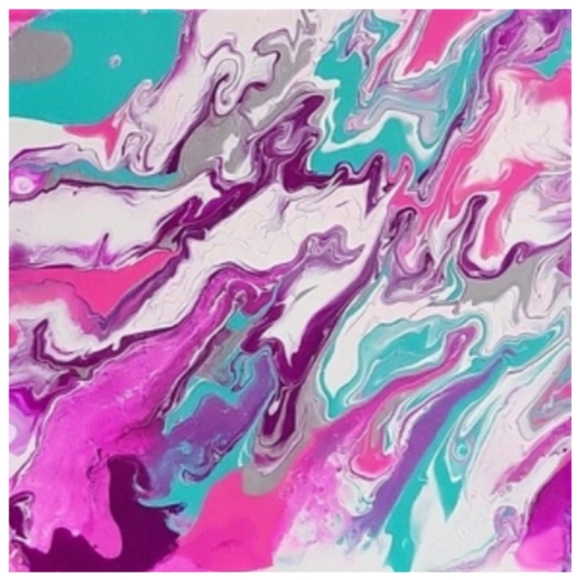 Hand Crafted Abstract Canvas Painting 12 x 12 Inches - Picture 4 of 4